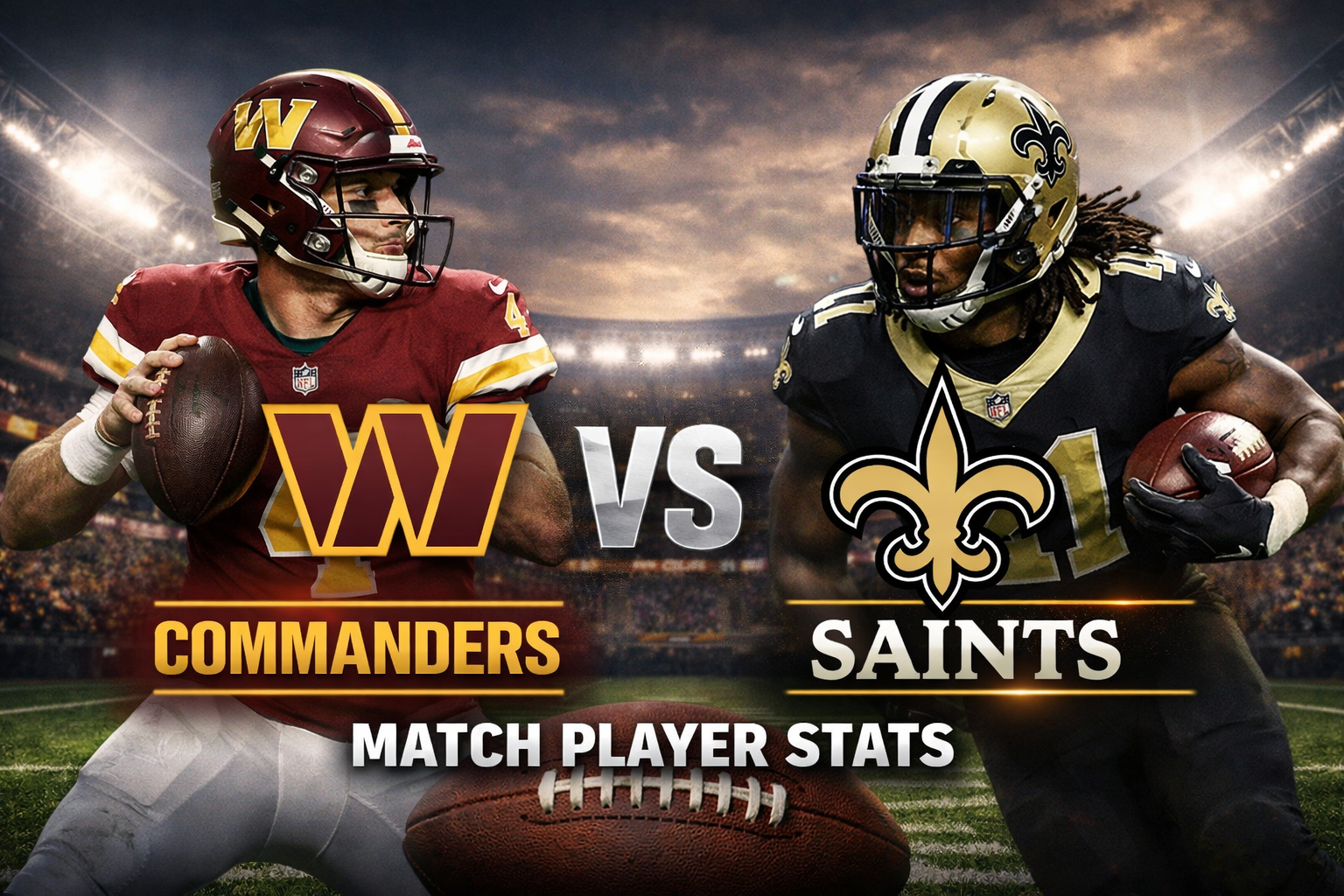 Washington Commanders vs Saints Match Player Stats
