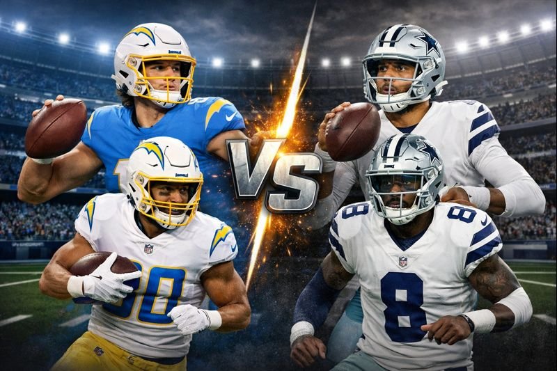 Los Angeles Chargers vs Dallas Cowboys Match Player Stats